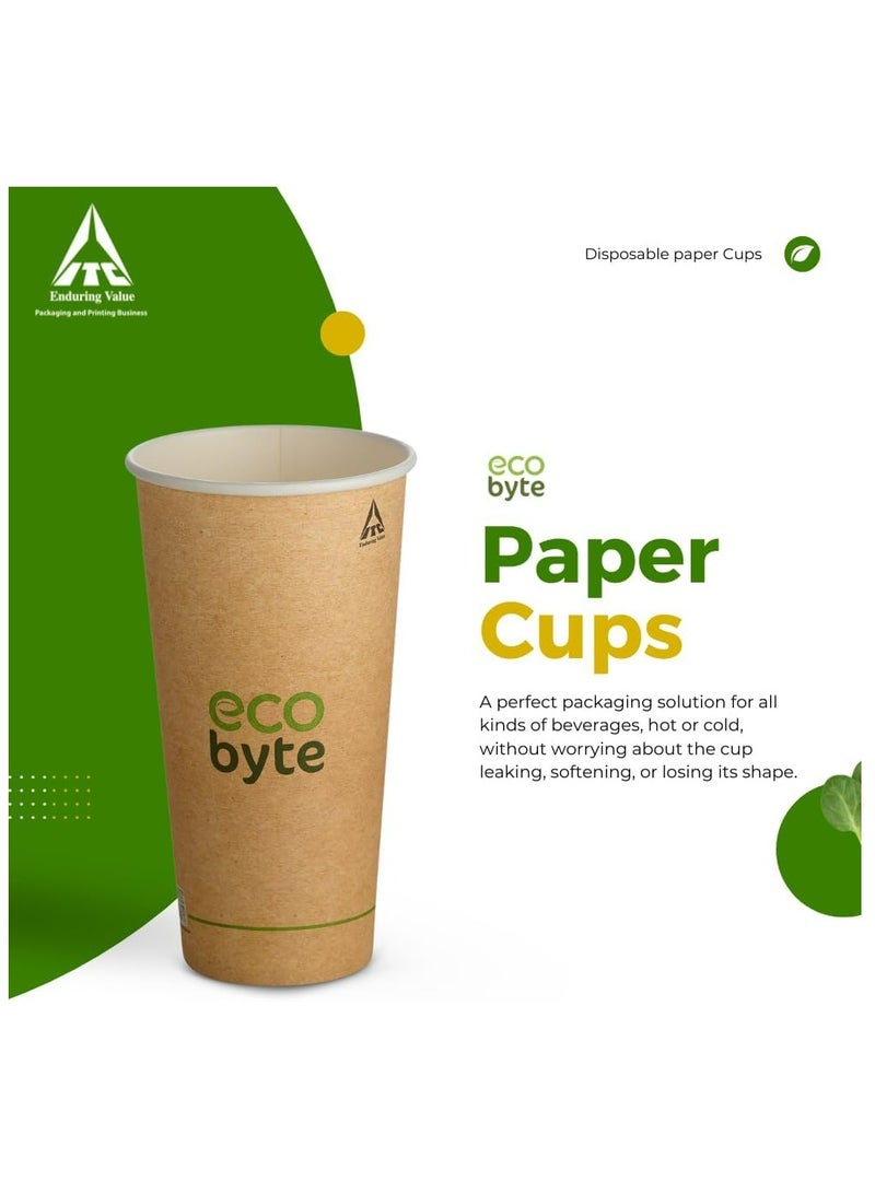 Ecobyte ITC Leak-Proof Paper Cups 550ml | Pack of 25 | Disposable Paper Cups for Hot & Cold Beverages | Spill-Proof, Eco-Friendly Party Cups for Office & Events - Image 2