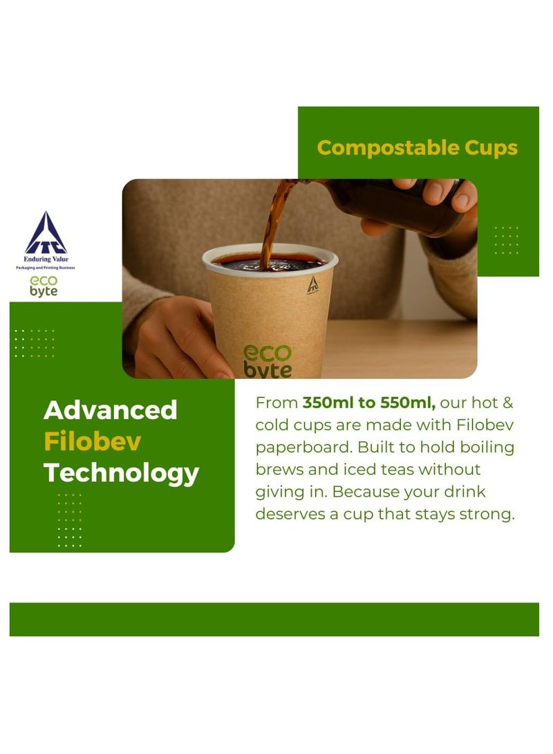 Ecobyte ITC Leak-Proof Paper Cups 550ml | Pack of 25 | Disposable Paper Cups for Hot & Cold Beverages | Spill-Proof, Eco-Friendly Party Cups for Office & Events - Image 5