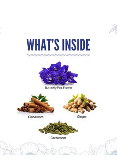 BLUE TEA BLUE TEA - Indian Chai Masala - 12 Tea Bags - Plant Based | TEA GIFT PACK | Herbal Tea - Caffeine Free - Detox Tea - Gluten Free - Flower & Spices Based - Vegan - Gluten Free | Gift Box  - Image 2