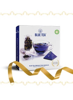 BLUE TEA BLUE TEA - Indian Chai Masala - 12 Tea Bags - Plant Based | TEA GIFT PACK | Herbal Tea - Caffeine Free - Detox Tea - Gluten Free - Flower & Spices Based - Vegan - Gluten Free | Gift Box  - Image 3