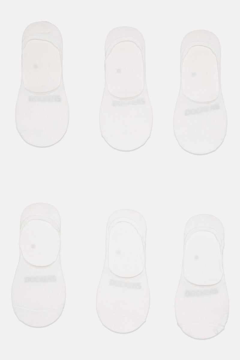DOCKERS Men 6 Pairs Brand Logo Mid-Cut Socks, White  - Image 4