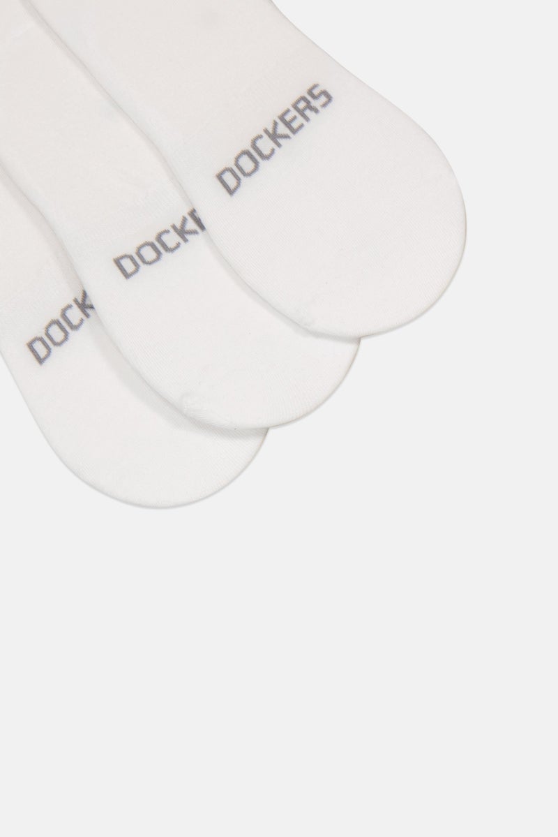 DOCKERS Men 6 Pairs Brand Logo Mid-Cut Socks, White  - Image 3