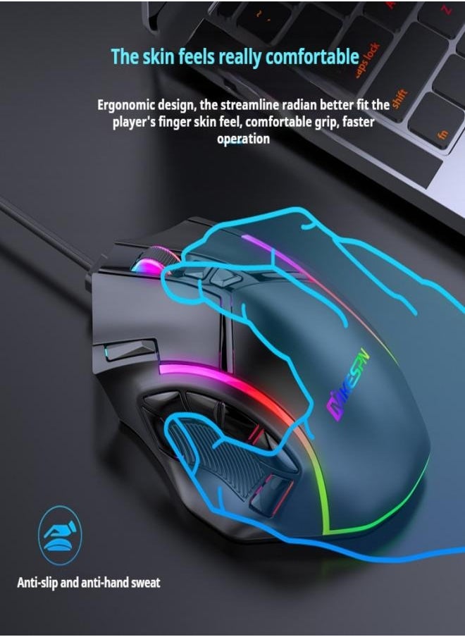 Generic Full-speed 12800 DPI 12-key macro definition wired RGB gaming mouse  - Image 2