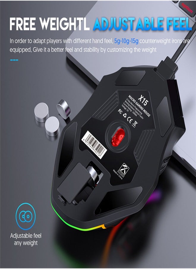 Generic Full-speed 12800 DPI 12-key macro definition wired RGB gaming mouse  - Image 5