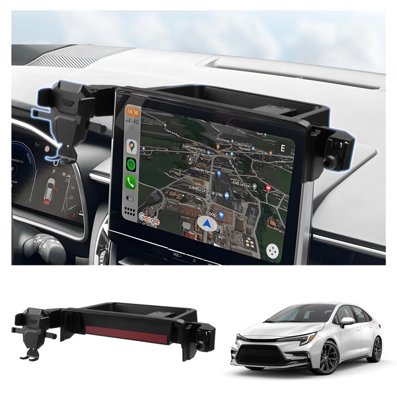 FIILINES Dashboard Storage TrayPhone Holder Compatible with 20192024 Toyota CorollaCorolla Cross 20222024Fit 8 Touch Screen Dash Center Console Organizer Cell Phone Mount Interior Accessories