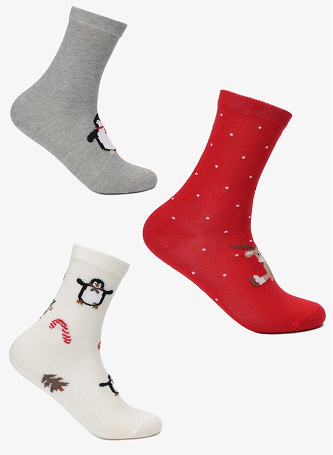 Carina Girly Long Christmas Socks - 3 Pairs - Image 1