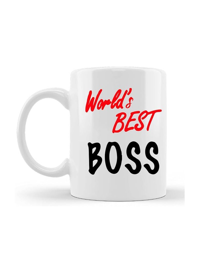 PRINTSHOP4ME Best Boss Coffee Mug White 11Oz Ceramic Mug And Present Idea For Male/Female/Bosses/Coworkers - Image 1