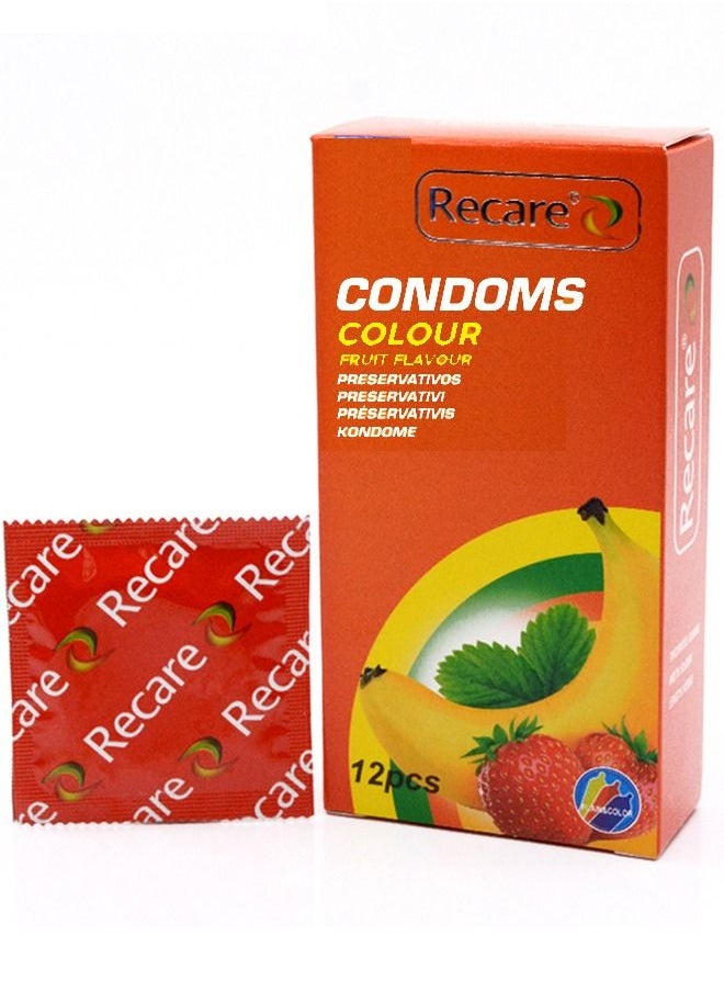 Recare Condom Fruit Flavored Colored Condom 12pcs 