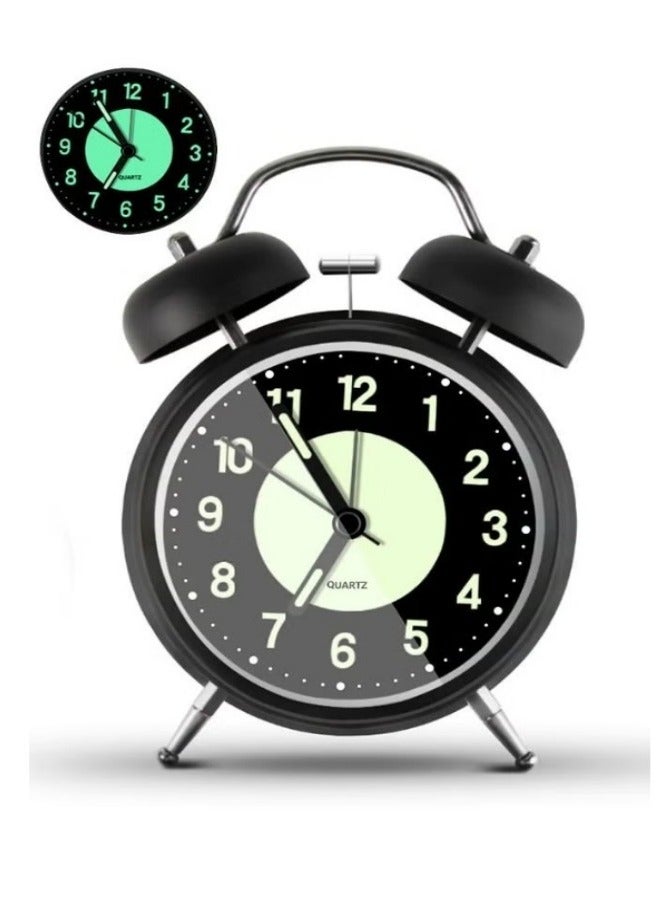 AHAKAC Twin Bell Alarm Clock, Loud Alarm Clock with Backlight, Silent Clock for Bedroom Home or Office, Great for Heavy Sleepers - Image 1
