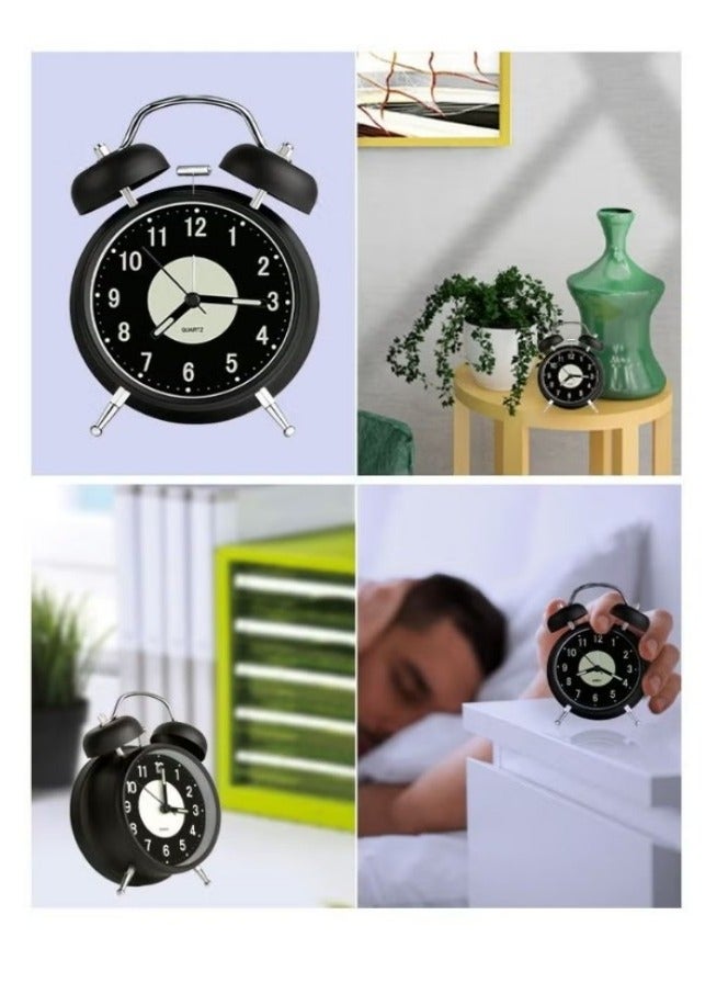 AHAKAC Twin Bell Alarm Clock, Loud Alarm Clock with Backlight, Silent Clock for Bedroom Home or Office, Great for Heavy Sleepers - Image 2