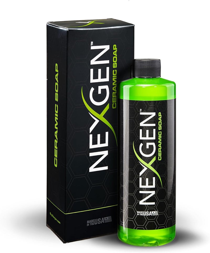 NEXGEN Premium Ceramic Soap (16oz) - Dual-Action Formula Car Wash Soap with SiO2 for Cleaning & Protection - Hydrophobic Water-Beading`- Car Cleaning Supplies - Safe for Paint, Glass, Chrome & More - Image 1