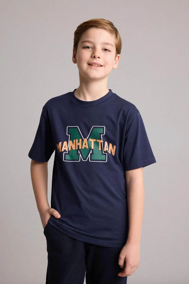ديفاكتو Regular Fit Printed Short Sleeve T-Shirt