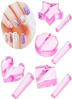 Patelai 4 Pieces Nail Embossed Molds Metal Frame Bending Nail Tools Star Heart Nail Art Bending Equipment For Nail Salon And Home Nail Art Design, 4 Style  - Image 1