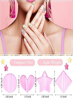 Patelai 4 Pieces Nail Embossed Molds Metal Frame Bending Nail Tools Star Heart Nail Art Bending Equipment For Nail Salon And Home Nail Art Design, 4 Style  - Image 2