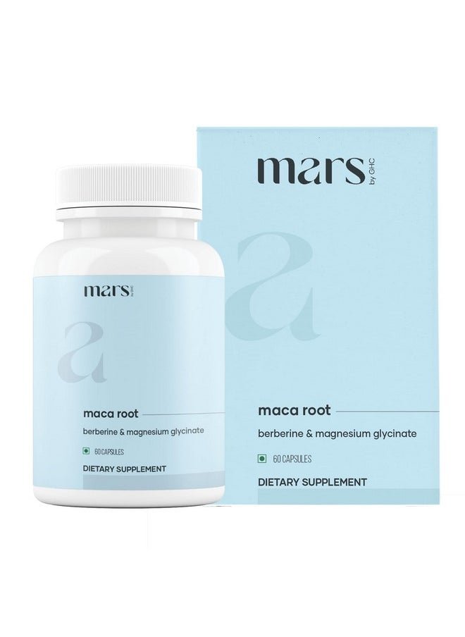 mars by GHC Maca Root Caps (Ginseng): Powered with Magnesium & Berberine - 60 Capsules | Pack of 2
