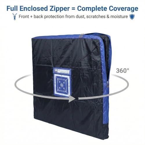 Kd Carrom Board Cover Champion Board Quality Full Cover With Extra Pocket For Coins, Striker & Powder (Bulldog), Polyester - Grey,kids 1 year - Image 5