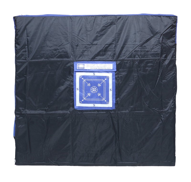 Kd Carrom Board Cover Champion Board Quality Full Cover With Extra Pocket For Coins, Striker & Powder (Bulldog), Polyester - Grey,kids 1 year - Image 1