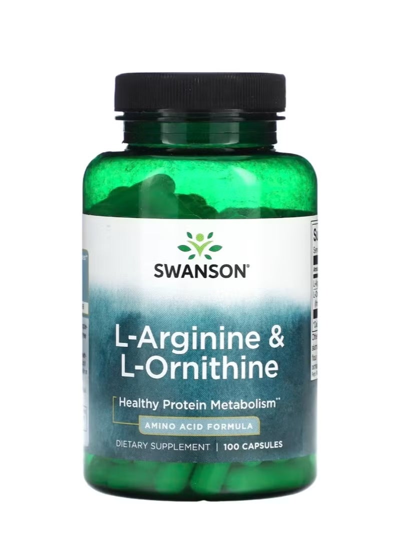 سوانسون 100 كبسولة من إل-أرجينين وإل-أورنيثين - Image 1