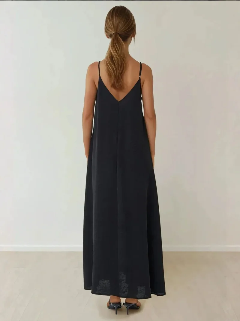 HICCUP Black A-Form Maxi Dress for Women | Best Price UAE