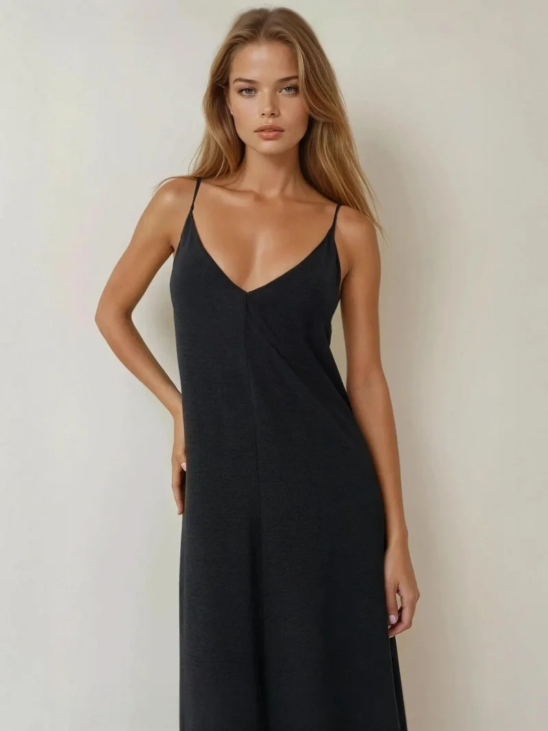 HICCUP Black A-Form Maxi Dress for Women | Best Price UAE