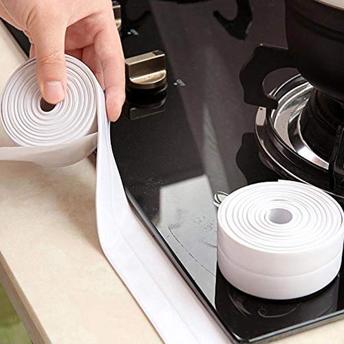 dhruheer dhruheer Anti-mildew Tape Kitchen Joint Sealing Strip Waterproof Tape Mold Proof Edge Trim Tape Kitchen and Waterproof Bathroom Toilet Cubicle Self Adhesive Wall Seal Ring Tape Wall Corner Tape  - Image 3