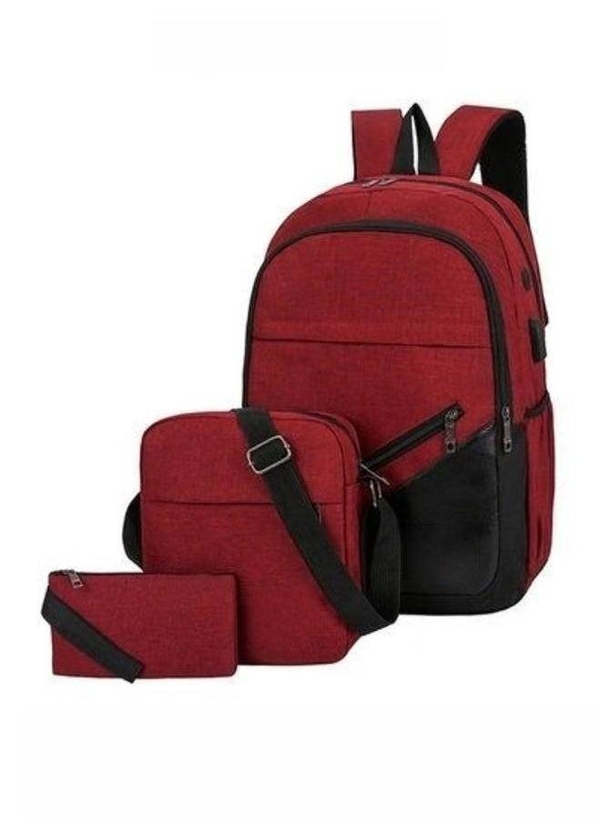 Generic 3PCS School Backpack Set, Portable Casual Daypack, Large Capacity Student Shoulder Bag, Fashion Laptop Backpack, with Sling Crossbody Bag and Storage for Everyday Use  - Image 1