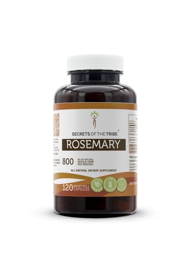 Secrets of the Tribe Rosemary 120 Capsules, 800 mg, Rosemary (Rosmarinus Officinalis) Dried Leaf (120 Capsules) - Image 1