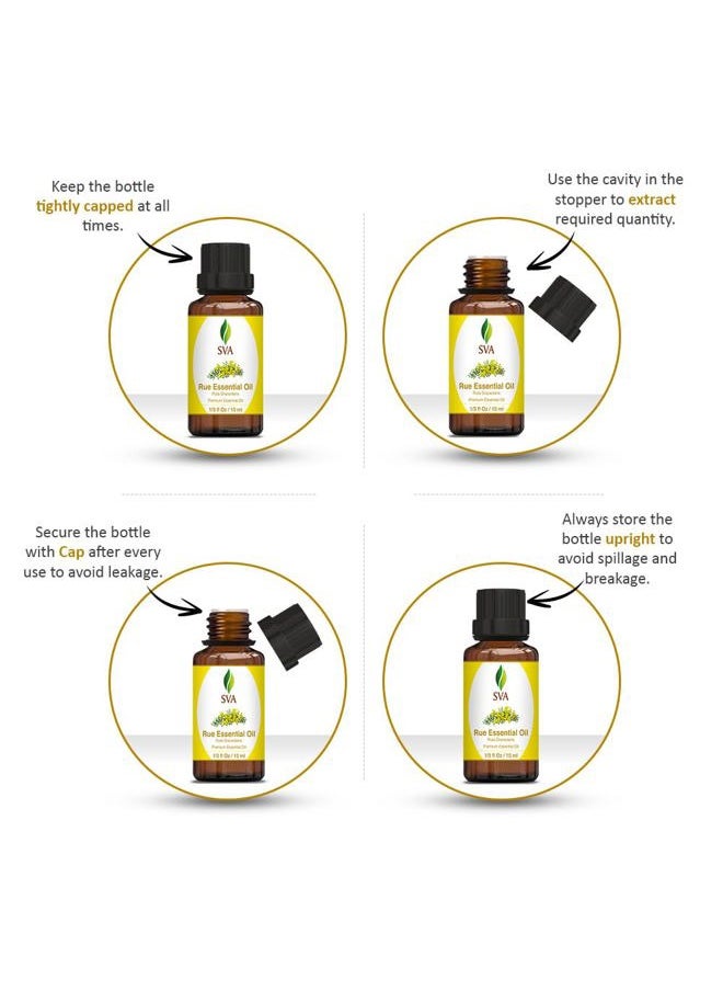 SVA Organics SVA Rue Essential Oil – 1/3 Fl Oz – 100% Natural Rue Oil - for Diffuser, Hair Care, Face, Skin Care, Aromatherapy, Scalp and Body Massage, Soap and Candle Making  - Image 2