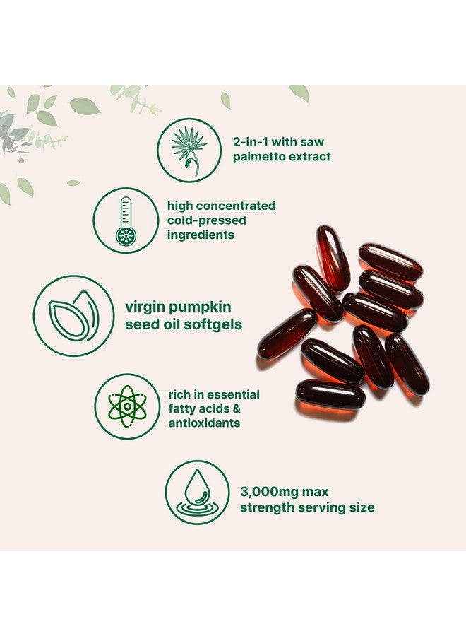 Micro Ingredients Pumpkin Seed Oil with Saw Palmetto, 3000mg Per Serving, 300 Softgels | Cold Pressed, Pure Virgin Oil, Essential Fatty Acids & Phytosterols | Supports Hair, Urinary, Bladder & Prostate Health | Non-GMO - Image 3