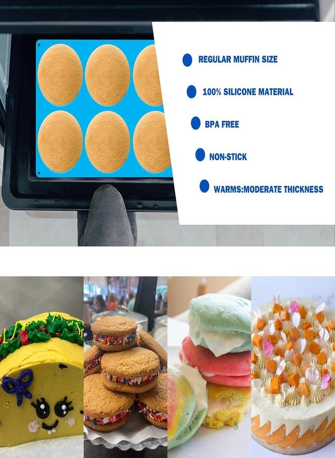 Sidosir Round Silicone Mold for Baking, 4inch Large Breakfast Sandwiches Mold Silicone for Whoopie Pie, Non-Stick Hamburger Buns Molds for Egg Pan (1, ROUND) - Image 5
