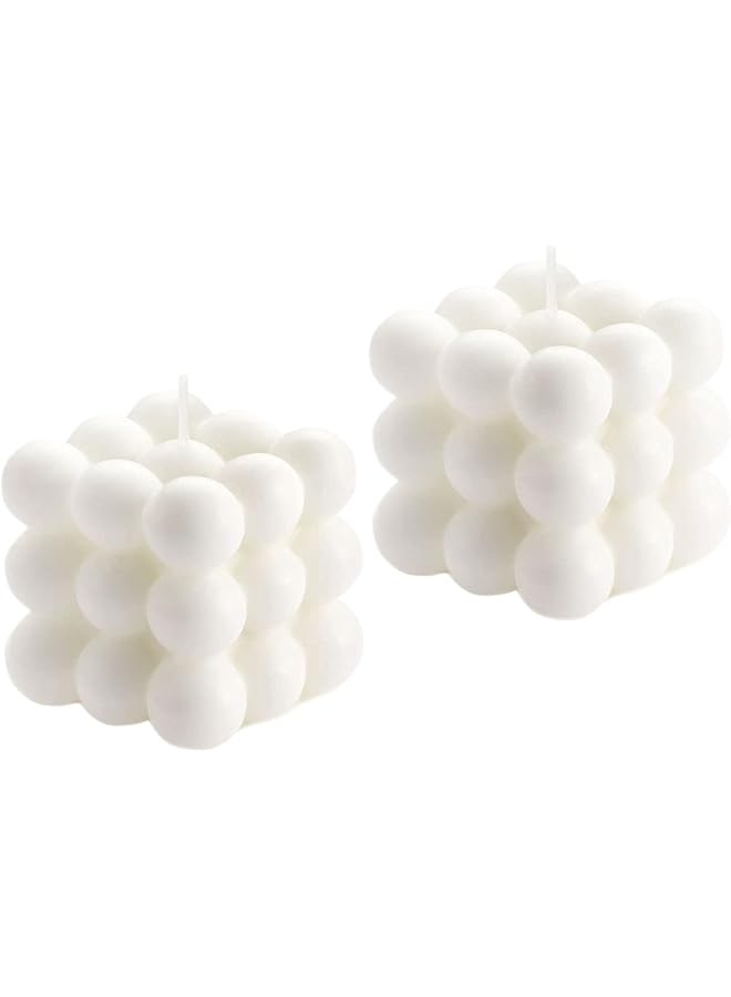Green Tiger Soy Wax White Bubble Candles Set - Cool Shaped, Strong Scented Cube Funny Aesthetic Candle for Trendy Home Room Shelf Decor (2 Pack) - Image 1