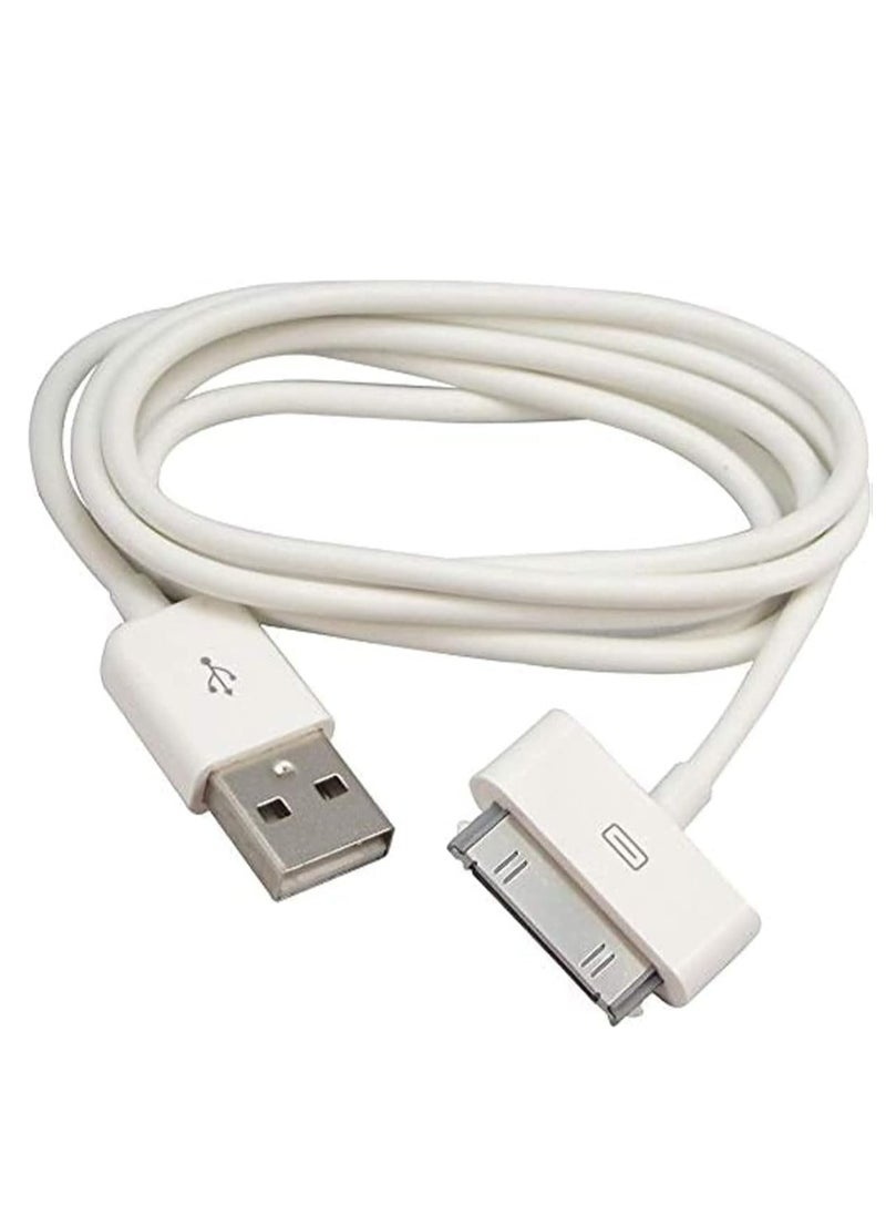 أوزيغالور كابل أبيض 1 متر أبيض 30 سنًا لأجهزة iPhone 4/4S/3G/3GS، iPad 1-3، iPod - شحن سريع ومزامنة البيانات  - Image 1