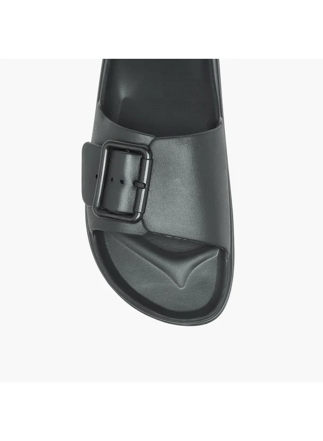 Flora Bella By Shoexpress Women Buckle Detail Slip-On Sandals