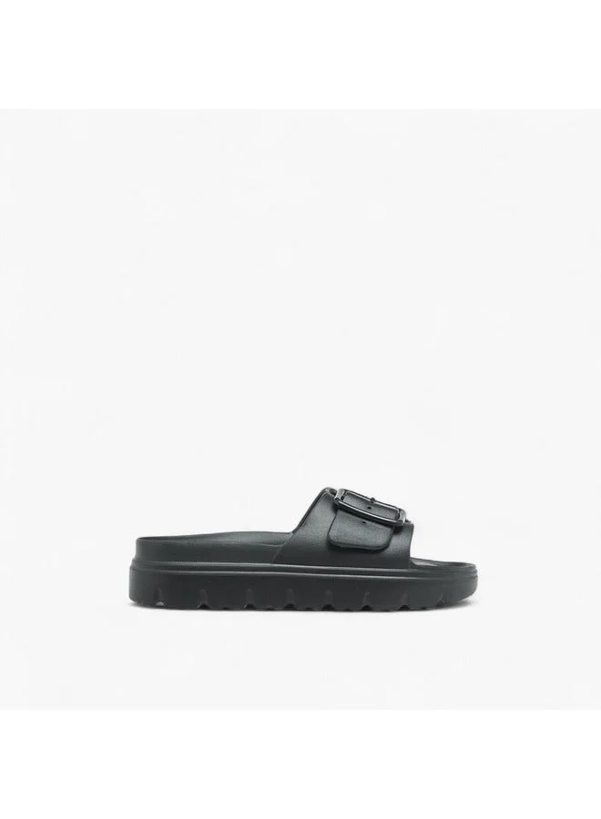 Flora Bella By Shoexpress Women Buckle Detail Slip-On Sandals