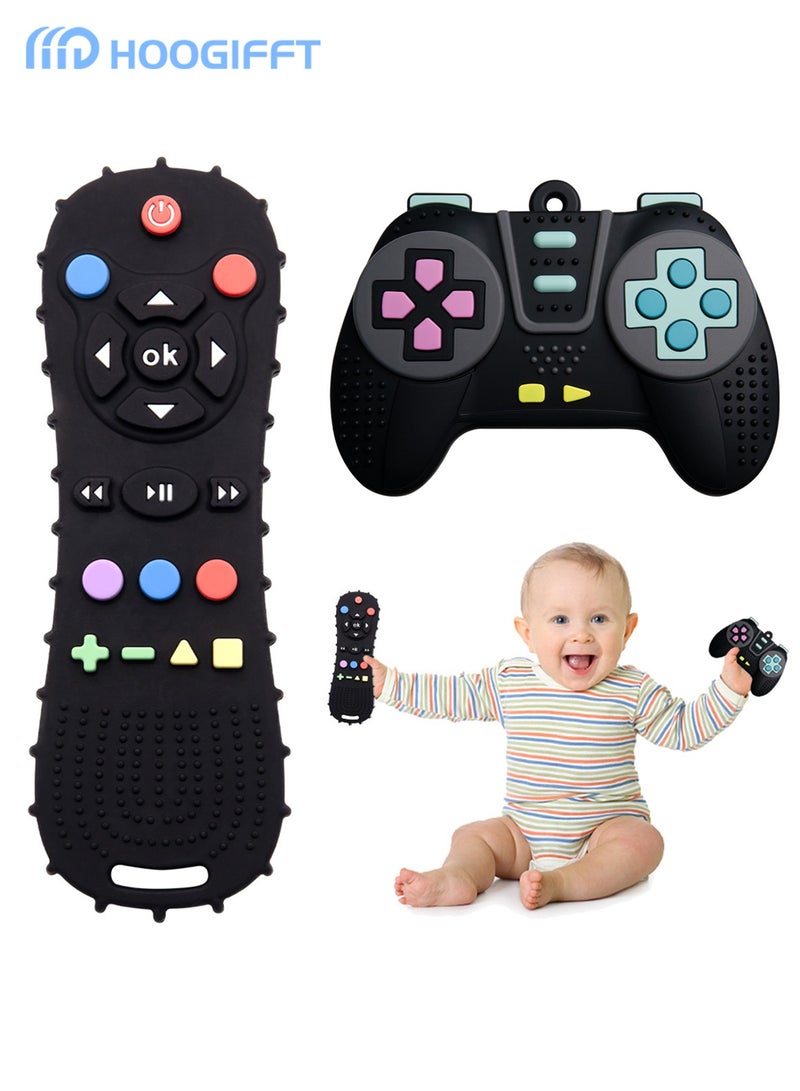 HOOGIFFT Baby Teether Toy, Chew Toy, TV Remote Control and Game Remote Controller Shape, Teething Relief Baby Toy For Infants - Image 1