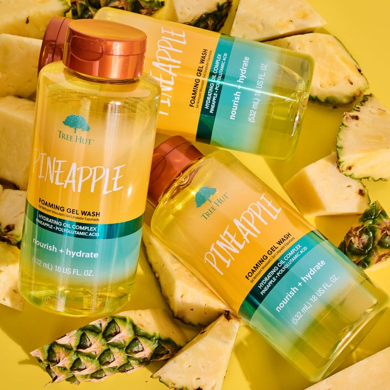 Tree Hut Pineapple Foaming Gel Wash, Hydrating & Moisturizing Body Wash with Shea Butter & Nourishing Essential Oils, Daily Cleanser for Soft Smooth Skin, 18 fl oz - Image 2