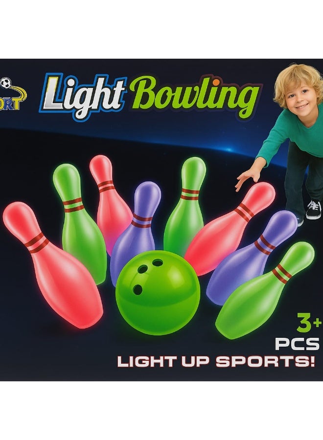 مجموعة لعبة البولينج المضيئة للأطفال - 7 قطع - Image 1