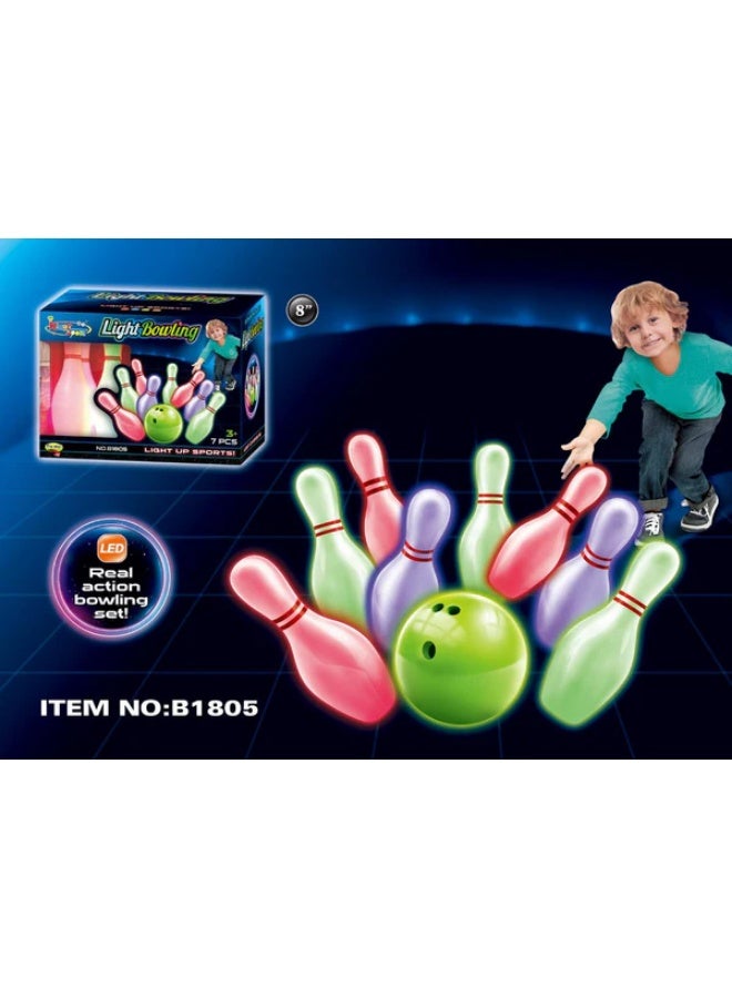 مجموعة لعبة البولينج المضيئة للأطفال - 7 قطع - Image 3