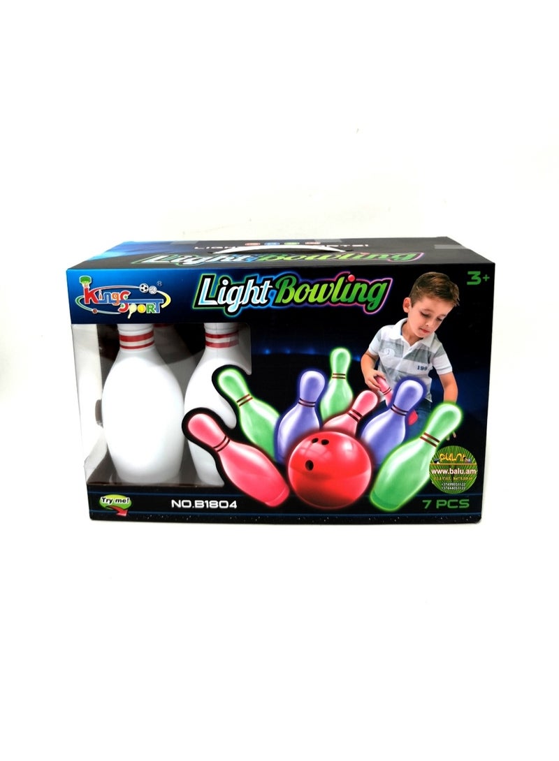 مجموعة لعبة البولينج المضيئة للأطفال - 7 قطع - Image 4