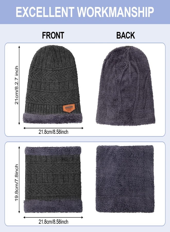 جاجيلي طقم جاغلي الشتوي للأطفال مكون من 9 قطع: قبعة وقفازات ووشاح، قبعة صوفية محبوكة للأطفال الصغار، وشاح دافئ لتدفئة الرقبة، وقفاز يعمل باللمس للأطفال من سن 5 إلى 14 سنة (النمط 1، أسود، كحلي، رمادي). - Image 2