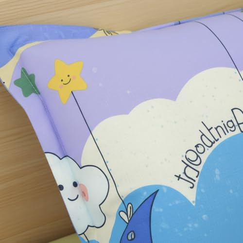 Filymore Kids Good Night Bed Sheet for Double Bed Made with Microfiber 240 TC Wrinkle Free Soft | Good Night bedsheet for Kids Double/King Size Bed (90x95 Inches/Boys Girls Room)(SkyBlue) - Image 2