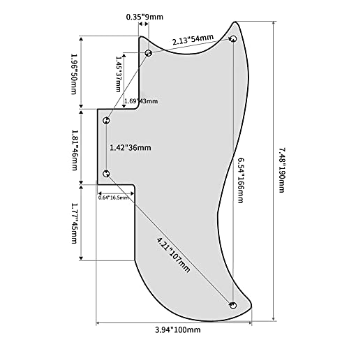 Homeswitch Pickguard for SG 3-ply Black 2-Humbucking 5 Holes Guitar Pickguard - Image 5
