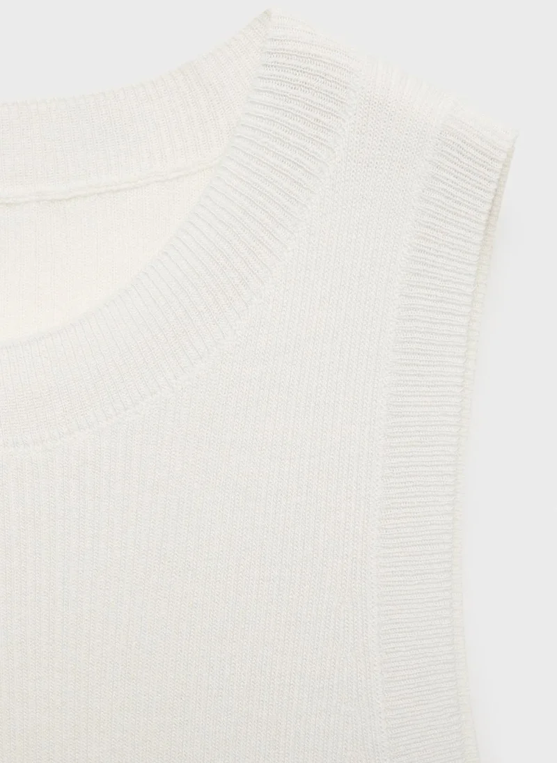 MANGO Ribbed Knit Top