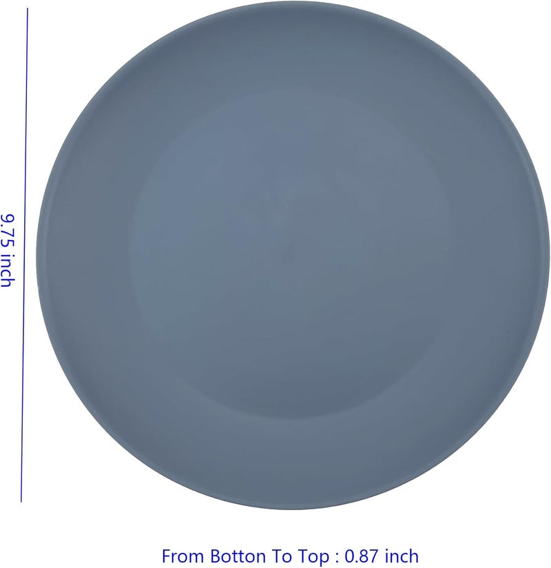 WEXINHAO Plastic Dinner Plates Reusable Unbreakable Salad Plates 10 inch set of 12 BPA Free Dishwasher  Microwave Safe Party Plate for Kids Kitchen Camper Outdoor Grey Stone - Image 5