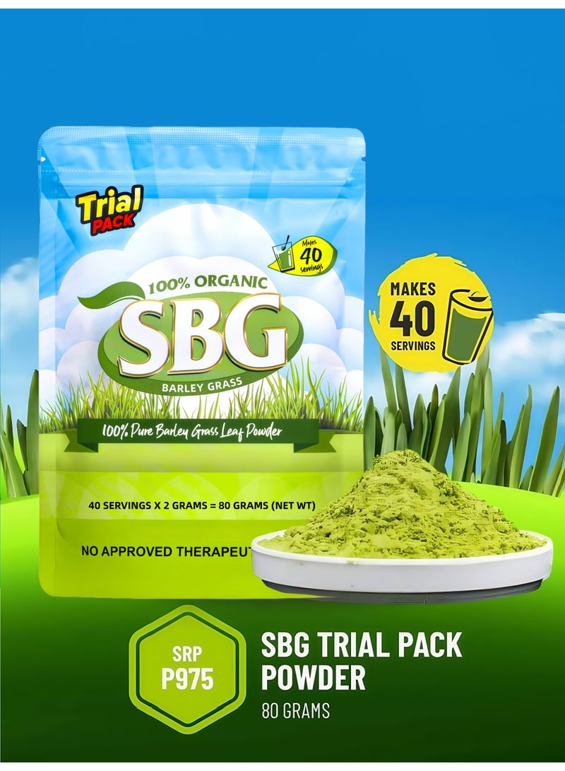  إس بي جي مسحوق عشب الشعير العضوي 80 غرام طبيعي نما في أستراليا لدعم الصحة اليومية - Image 1