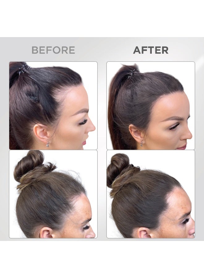 ثيك فايبر بودرة تغطية جذور الشعر بألياف كثيفة (بني غامق داكن) - بودرة لتغطية جذور الشعر الخفيف - مجموعة إخفاء عيوب الشعر المقاومة للماء والعرق مع بودرة للشعر للنساء، تتضمن فرشاة - Image 3