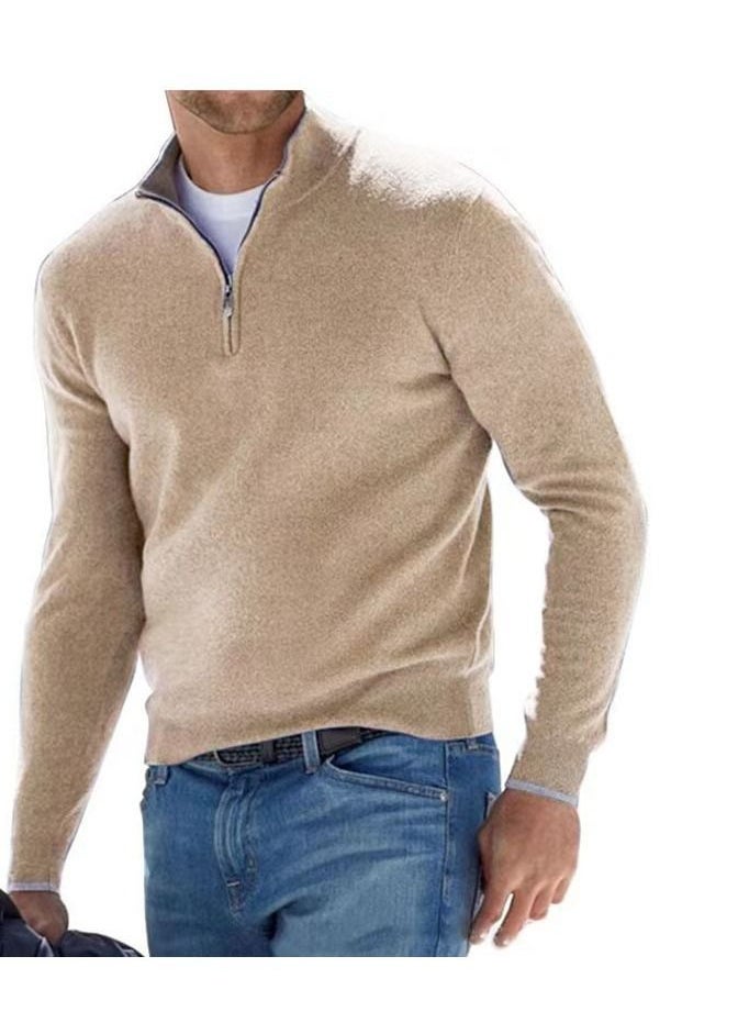 Fall Long Sleeved V-Neck  Zipper Men's Casual Sweater - pzsku/ZDE9222B4AC2058E8C41DZ/45/_/1678344572/5946d970-e91a-4d44-b171-d21ebe47db19