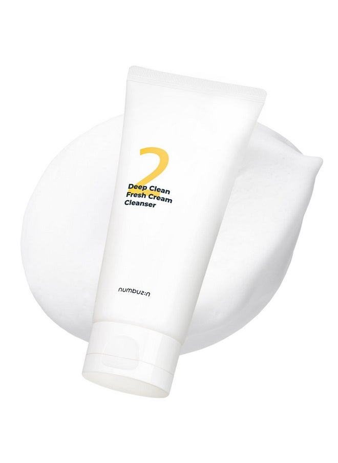 numbuzin numbuzin No.2 Deep Clean Fresh Cream Cleanser | Foam Cleanser, Gentle Exfoliation, Deep Cleansing, Natural Ingredients | Blackheads, Excess Oil, Dead Skin Cells | Korean Skincare, 4.05 fl. oz.  - Image 1