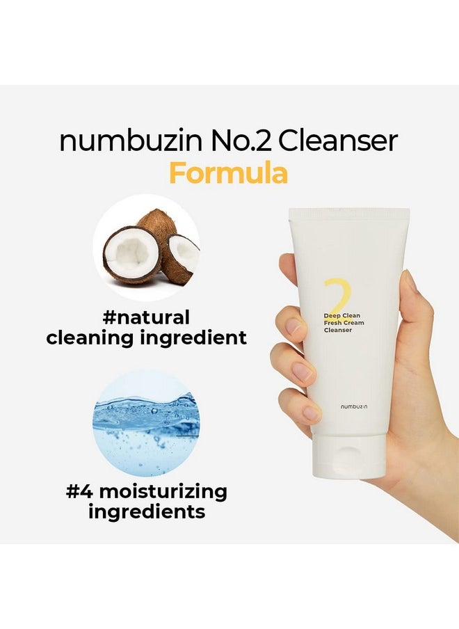 numbuzin numbuzin No.2 Deep Clean Fresh Cream Cleanser | Foam Cleanser, Gentle Exfoliation, Deep Cleansing, Natural Ingredients | Blackheads, Excess Oil, Dead Skin Cells | Korean Skincare, 4.05 fl. oz.  - Image 4