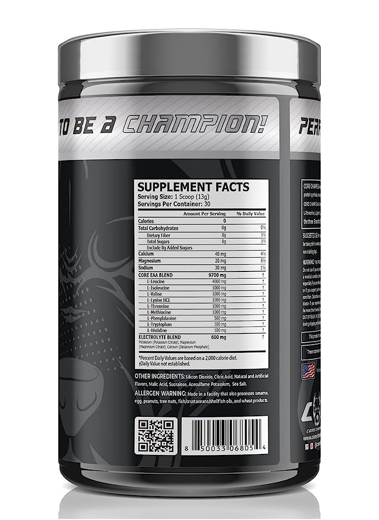CORE CHAMPS Core Champs EAA Essential Amino Acids, 390 grams, Lemon Lime flavor - 30 Servings  - Image 3
